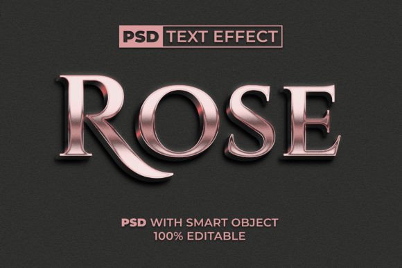 Download PSD Rose Gold Text Effect 3D Style - Text Collection