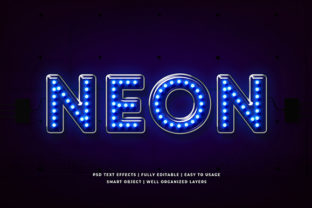 Download Blue Light Neon 3d Text Effect Mockup - Text Collection