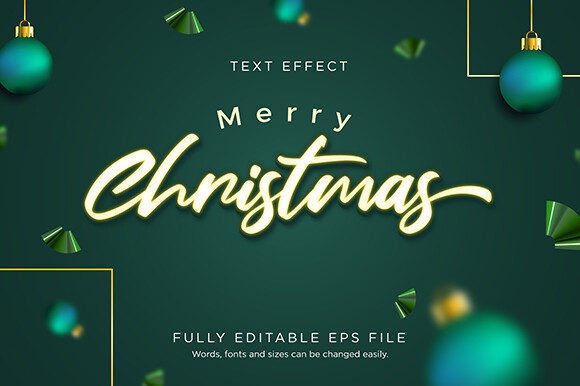 Download Green Merry Christmas Text Effect Font - Text Collection
