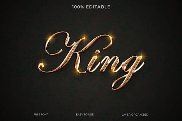 Download King PSD 3d Gold Text Style Effect - Text Collection