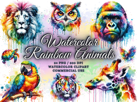 Download Rainbow Animals Clipart Cute Animal Png - Animal Collection