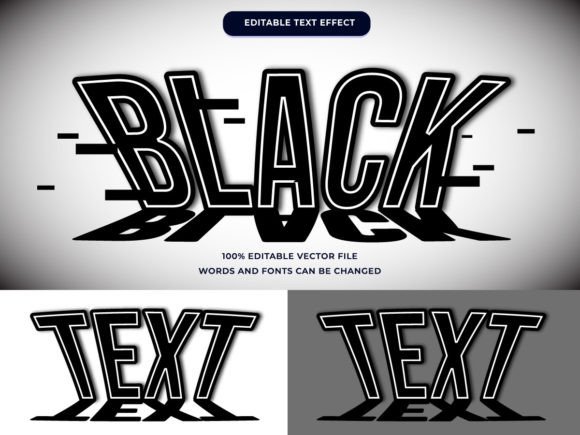 Download Black Glitch Shape Text Effect Editable - Text Collection