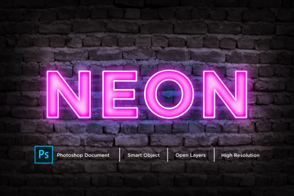Download Neon Text Effect  Layer Style - Text Collection