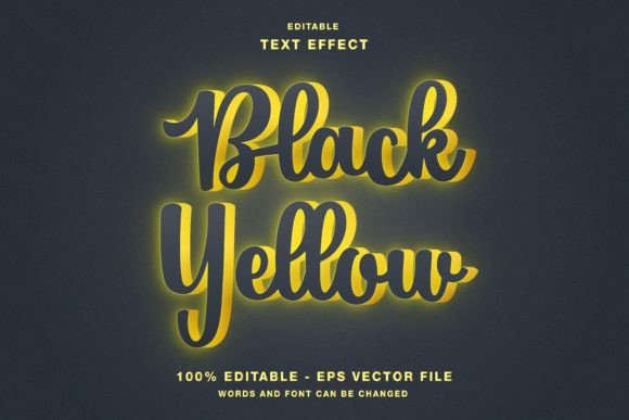 Download Black Yellow Neon Text Effect - Text Collection