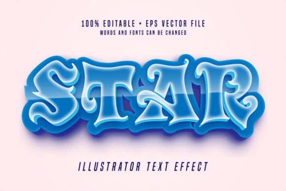Download Star 3D Illustrator Text Effect Font - Text Collection
