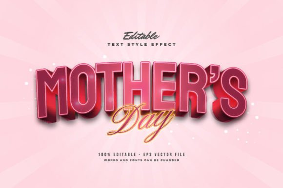 Download Mother's Day Text in Red and Glow Effect - Text Collection
