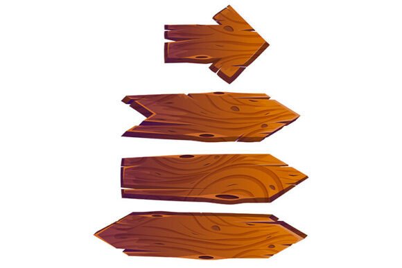 Download Wooden Arrow Signboard with Textured - Text Collection