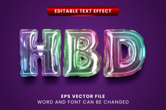 Download Rainbow Foil Happy Birthday Balloon Text - Text Collection