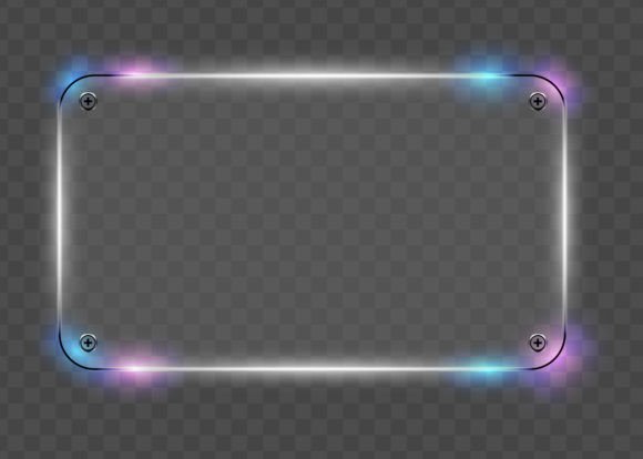 Download Glass Banner Realistic with Glow Effect - Glow effect Collection