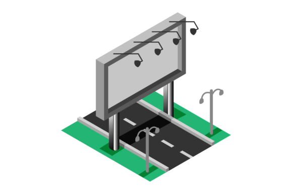 Download Vector Isometric - Billboard Reklame Adv - Billboard Collection