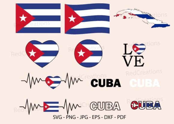 Download Cuba Flag Svg Bundle, Text Word, Waving - Text Collection