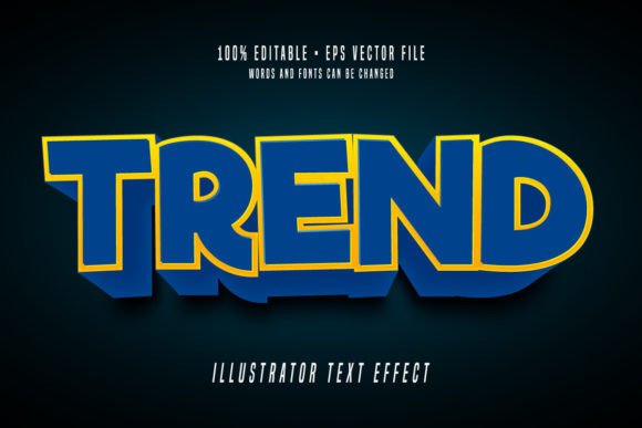 Download Trend 3D Illustrator Text Effect Font - Text Collection