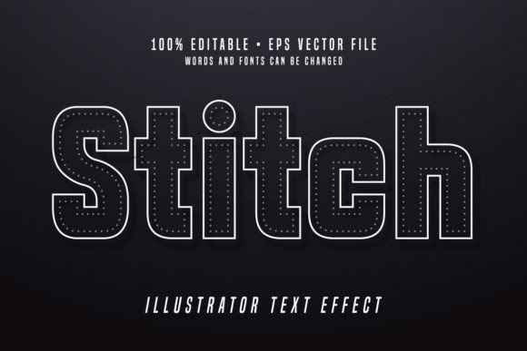 Download Stich 3D Illustrator Text Effect Font - Text Collection