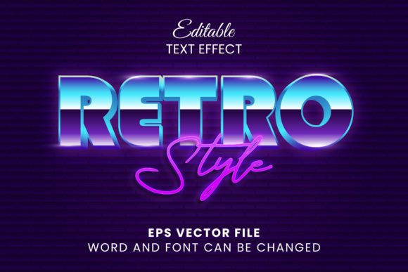 Download Retro Style 3d Neon Text Effect - Text Collection