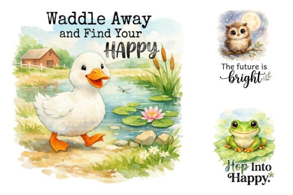 Download Cute Animal Watercolor Sublimation PNG - Animal Collection