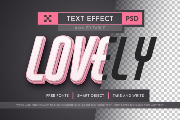 Download Lovely Editable Text Effect, Font Style - Text Collection