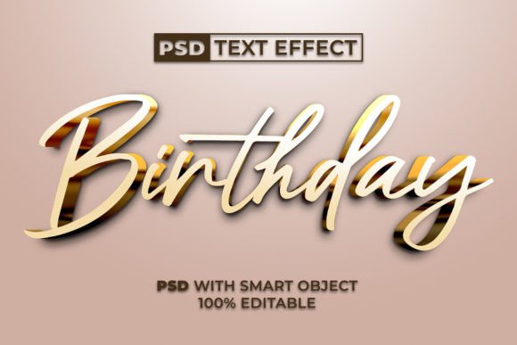 Download Birthday Text Effect Gold Style - Text Collection