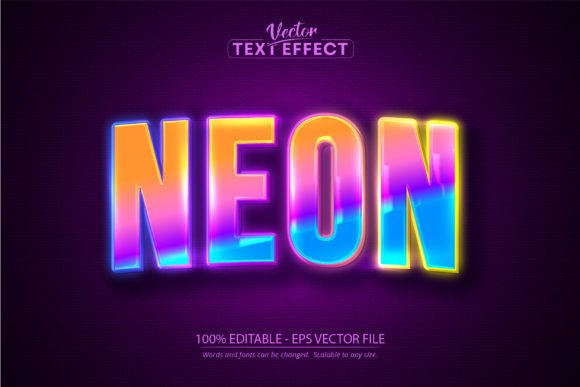 Download Neon Text Effect, Editable Neon Light - Text Collection