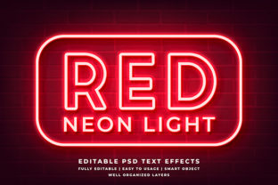 Download Red Neon 3d Text Effect Mockup - Text Collection